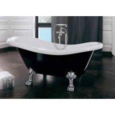 Ванна OTYLIA ретро 170х77 чорна зовні біла всередині з ногами хром