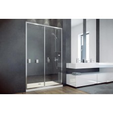 Душові двері Duo slide 130x195 профіль хромований блискучий, скло прозоре