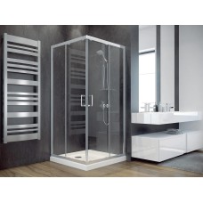 Кабіна квадратна MODERN 90x90x185 універсальна: скло прозоре, профіль хромований