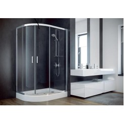 Кабіна асиметрична MODERN 100x80x185 універсальна: скло mrozone, профіль хромований Кабіна асиметрична MODERN 100x80x185 універсальна: скло mrozone, профіль хромований