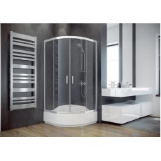 Кабіна півкругла MODERN 90x90x165 універсальна: скло прозоре, профіль хромований