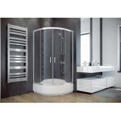 Кабіна півкругла MODERN 80x80x165 універсальна: скло grigio, профіль хромований Кабіна півкругла MODERN 80x80x165 універсальна: скло grigio, профіль хромований