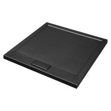 Піддон квадратний AXIM 90х90 stone effect чорний + сифон