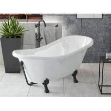 Ванна акрилова OTYLIA ретро 170х77 з 1 отвором (злив) з ногами чорними, без сифона