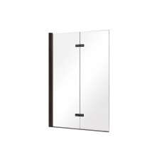 Шторка для ванни BESCO Lumix-2S 100x145 профіль чорний мат