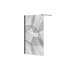 Кабіна walk in LEAFY 120x200 скло прозоре з візерунком, тримач чорний мат 120 см