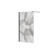 Кабіна walk in LEAFY 100x200 скло прозоре з візерунком, тримач чорний матовий 120 см