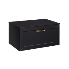 Тумба під умивальник без стільниці DEXA 60x50x40 + сифон, золота ручка, чорна матова