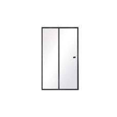 Душові двері Duo Slide black 120x195 профіль чорний матовий, скло прозоре