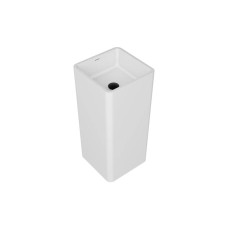 Умивальник вільностоячий AYGO 40x40x85 білий матовий, з cифоном клік-клак (чорний матовий)