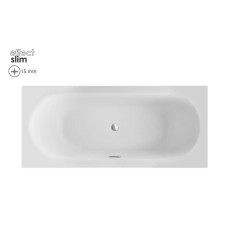 Ванна акрилова VITAE SLIM 180х80 (соло) без ніг + сифон Alcaplast з тонким переливом золотий