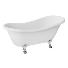 Ванна акрилова OTYLIA ретро 170х77 з 2-ма отворами (злив і перелив), з ногами хром, без сифона