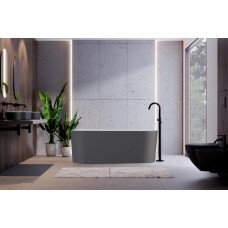 Ванна вільностояча LOVA 160х74 gun metal matt з сифоном клік-клак gun metal верхня очистка (зсередини біла глянц)