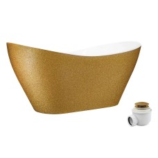 Ванна VIYA GLAM золотий ретро 160х70 з сифоном клік-клак золотий