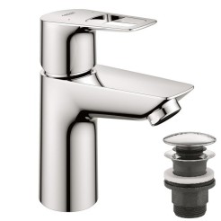 Grohe BauLoop New Одноважільний змішувач для раковини S-Size LowFlow + нажимний донний клапан (23879001)