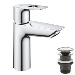 Grohe BauLoop New Одноважільний змішувач для раковини M-Size + нажимний донний клапан (23886001) Grohe BauLoop New Одноважільний змішувач для раковини M-Size + нажимний донний клапан (23886001)