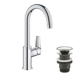 Grohe BauEdge New Одноважільний змішувач для раковини L-Size + нажимний донний клапан (23911001) Grohe BauEdge New Одноважільний змішувач для раковини L-Size + нажимний донний клапан (23911001)