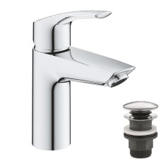 Grohe Eurosmart New Одноважільний змішувач для раковини S-Size + натискний донний клапан  (23922003)