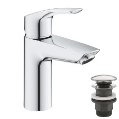 Grohe Eurosmart New Одноважільний змішувач для раковини S-Size + натискний донний клапан (23922003) Grohe Eurosmart New Одноважільний змішувач для раковини S-Size + натискний донний клапан (23922003)