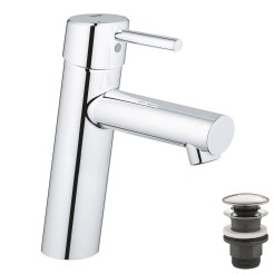 Grohe Concetto Одноважільний змішувач для раковини M-Size + нажимний донний клапан (23932001) Grohe Concetto Одноважільний змішувач для раковини M-Size + нажимний донний клапан (23932001)