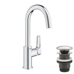 Grohe Eurosmart New Одноважільний змішувач для раковини L-Size + натискний донний клапан (23970003) Grohe Eurosmart New Одноважільний змішувач для раковини L-Size + натискний донний клапан (23970003)