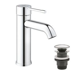 Grohe Essence New Одноважільний змішувач для раковини S-Size + нажимний донний клапан (24179001) Grohe Essence New Одноважільний змішувач для раковини S-Size + нажимний донний клапан (24179001)