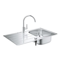 Grohe Комплект Мийка для кухні 860 x 500 мм + BauEdge Одноважільний змішувач (31562SD1)