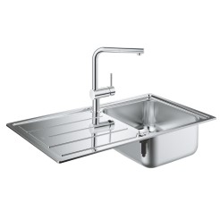 Grohe Комплект Мийка для кухні 860 x 500 мм + Minta одноважільний змішувач (31573SD0) Grohe Комплект Мийка для кухні 860 x 500 мм + Minta одноважільний змішувач (31573SD0)