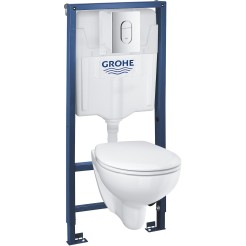 Grohe Комплект SOLIDO 5-в-1 Унітаз + інсталяція Rapid SL c клавішею Arena Cosmopolitan (39418000)