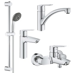 Grohe Набiр змiшувачiв QuickFix Start 4 в 1 для ванни та кухні (LI202301KE) Grohe Набiр змiшувачiв QuickFix Start 4 в 1 для ванни та кухні (LI202301KE)