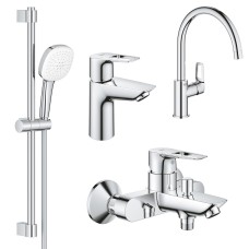 Grohe Набiр змiшувачiв BauLoop New 4 в 1 для ванни та кухні (UA123225K3)