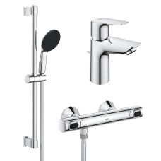 Grohe Набір QuickFix Precision Flow для душа і змішувач для раковини Start Edge S-розміру (UA202503TS)