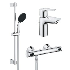 Grohe Набір QuickFix Precision Flow для душа і змішувач для раковини Start Edge S-розміру (UA202503TS) Grohe Набір QuickFix Precision Flow для душа і змішувач для раковини Start Edge S-розміру (UA202503TS)