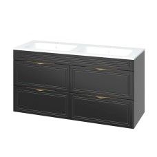 “Естель” тумба підвісна з ум. Родео 120, ( подвійна чаша ) чорна