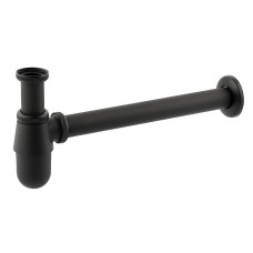 Сифон для раковини Champion SIPHON-01 BLACK без випуску (під донний клапан) без ревізії (Колір чорний) 1 1/4'' (AC3573)