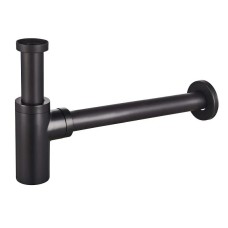 Сифон для раковини Champion SIPHON-02 BLACK без випуску (під донний клапан) без ревізії (Колір чорний) 1 1/4'' (CH0369)