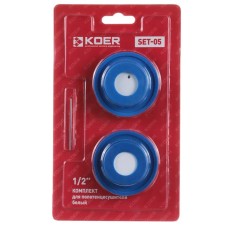 Комплект для сушарки рушників Koer SET-05 - 1/2 (заглушка+кран Маєвського) (Кол.білий) (KR3075)