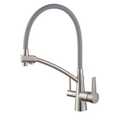 Кухонний змішувач з силік. виливом і вих. для питної води KOER KB-72003-02 (KR3374)