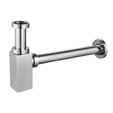 Сифон для раковини Koer BT-02-01 без випуску (під донний клапан) без ревізії (Колір хром) 1 1/4'' (KR3411)