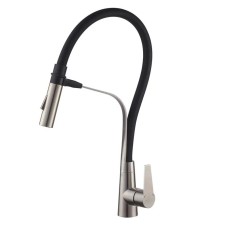 Кухонний змішувач з чорним силіконовим виливом Koer KI-70022-02 (з нерж. сталі) (KR4799)