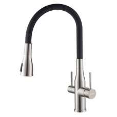 Змішувач для кухні Koer KI-72024-02 з виходом для питної води (нерж. сталь) (KR5011)