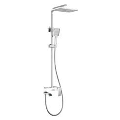 Душова колона KOER KB-56007-04 зі змішувачем, 3 функції (Колір хром+білий) (KR5159) Душова колона KOER KB-56007-04 зі змішувачем, 3 функції (Колір хром+білий) (KR5159)