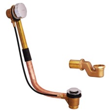 Сифон для ванни Koer BD-02-01 напівавтоматичний з переливом, без ревізії (Колір хром) 1 1/2'' (KR5195)