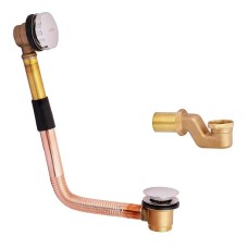 Сифон для ванни Koer BD-01-01 автоматичний (Click-Clack) з переливом, без ревізії (Колір хром) 1 1/2'' (KR5196)