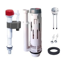 Комплект арматури Koer KT-0302-1/2 спускна 2-х кнопочна+наповнювальна з нижнім підкл, пласт.різьб.1/2 (KR5339)