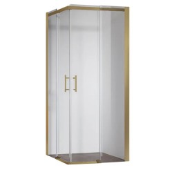 Душова кабіна без піддону Koer SR SC03-90x90x200-TR-12 прозоре скло Easy Clean 6мм, матове золото (KR5358)