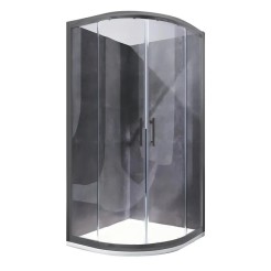 Душова кабіна без піддону Koer SR SC04-90x90x195-TR-07 прозоре скло Easy Clean 5мм, графіт (KR5362)