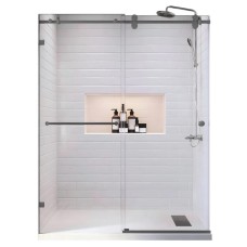 Двері в нішу Koer SR SD06-140x220-TR-07 прозоре скло Easy Clean 8мм, графіт (KR5369)