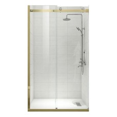 Двері в нішу Koer SR SD01-120x200-TR-12 прозоре скло Easy Clean 8мм, матове золото (KR5377)