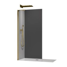 Душова перегородка Koer SR SP02-100x200-TR-12 Walk-In проз.скло Easy Clean 8мм, матове золото (KR5396)